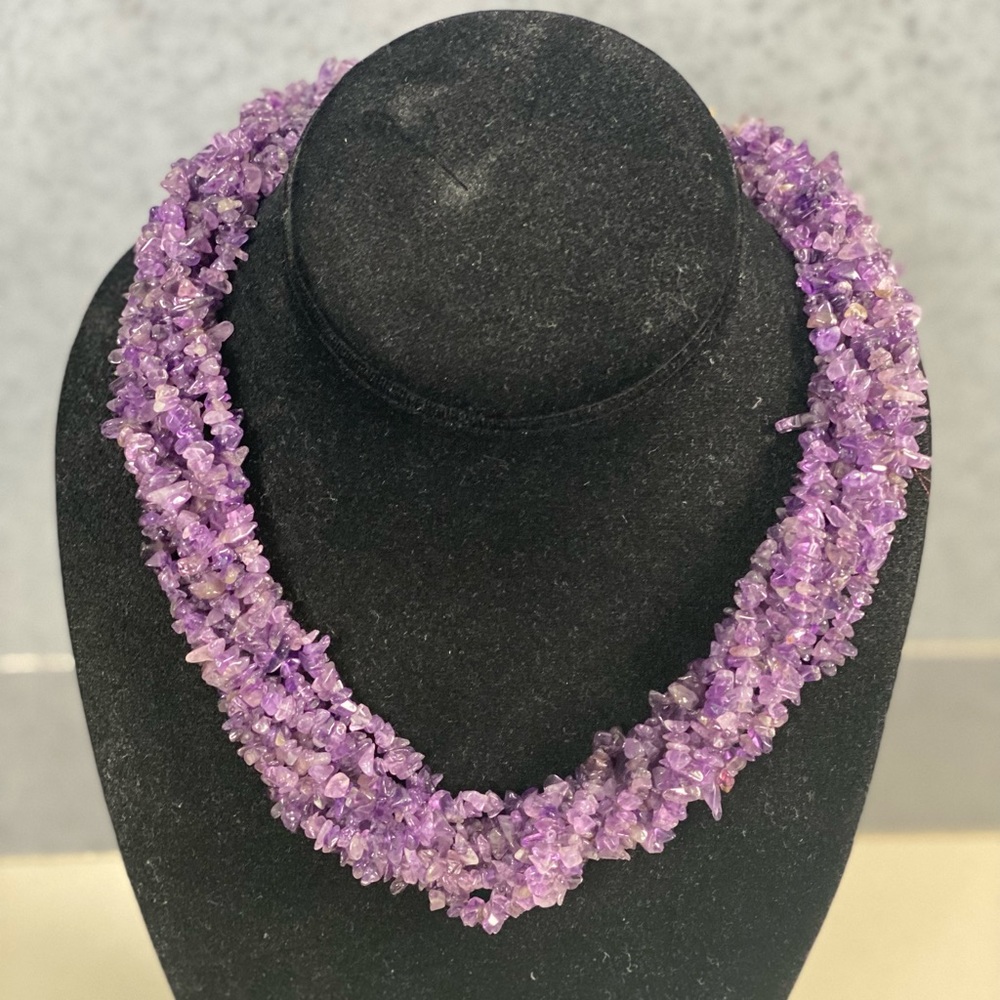 Lee Sands amethyst twist necklace 8 strands 20 inches